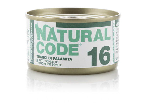 Natural Code 16 Tranci di Palamita 85g Umido per Gatti Natural Code 16 Tranci di Palamita 85g Umido per Gatti